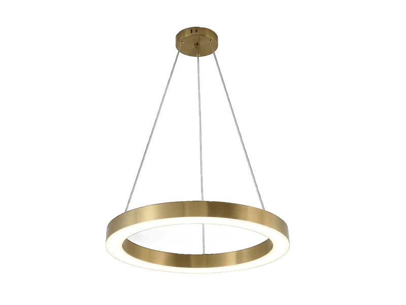 Suspension anneau LED dorée